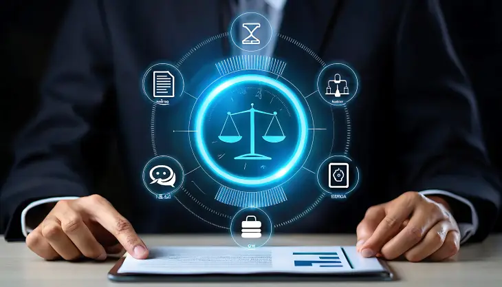 Legal professional analyzing documents during discovery in litigation